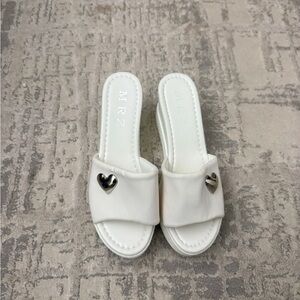 White Wedge Sandals